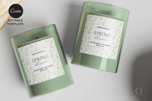 Elevate Your Brand: Spring Blossom Candle Label Template