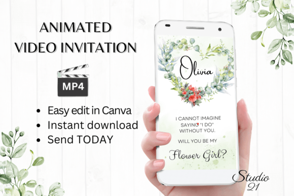Floral Flower Girl Proposal W3138FG: A Digital Invitation Solution