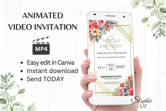 Floral Wedding Invitation W8134: A Guide to Your Animated Evite