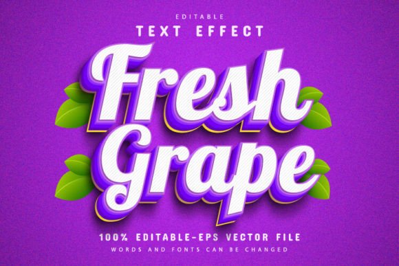 Fresh Grape Fruit 3D Text Effect: A Juicy, Editable Design Asset
