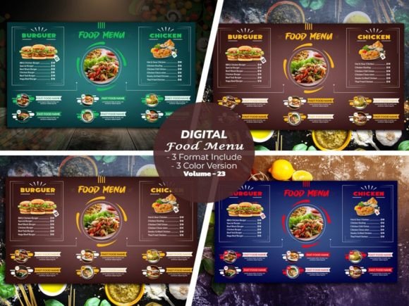 Modernize Your Bistro: Digital Food Menu Design Template V-23