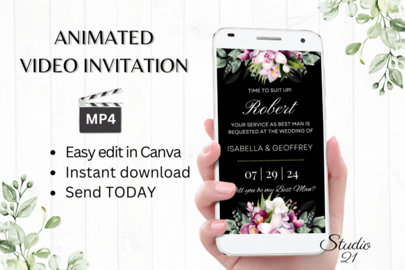 Orchids Best Man Proposal W3459BM: A Stylish Display Typeface