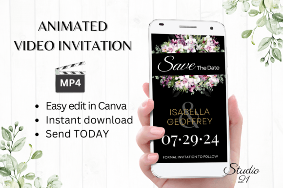 Orchids Save the Date Invite W2457: Design Your Perfect Digital Evite