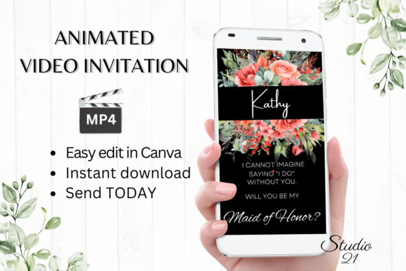 Propose in Style: The Floral Maid of Honor Proposal Template