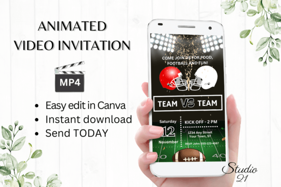 Score a Touchdown with Animated Football Game Invitations